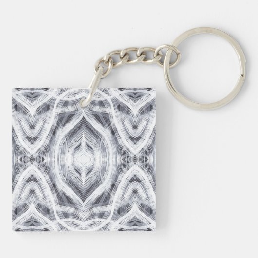 Hope Light White Abstract Watercolor Art キーホルダー (裏面)