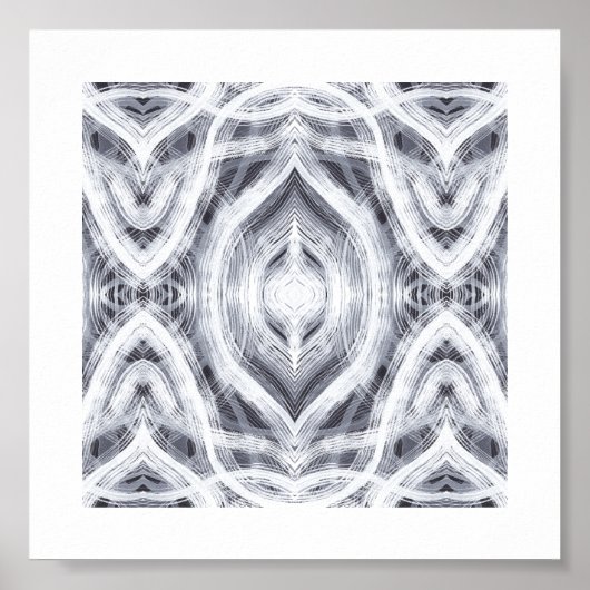 Hope Light White Abstract Watercolor Art ポスター (正面)