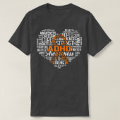 Hope Love Cure ADHD Awareness Warrior Orange Ribbo Tシャツ (デザイン正面)