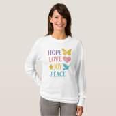 Hope Love Joy Peace Longsleeve T-Shirt – Gift. Tシャツ (正面フル)