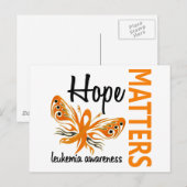 Hope Matters Butterfly Leukemia ポストカード (正面/裏面)