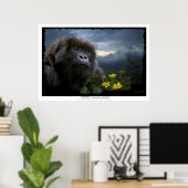 "HOPE" Mountain Gorilla Print ポスター (ホームオフィス)