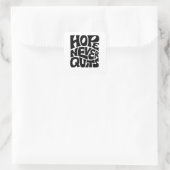 Hope Never Quits Inspirational Typography Design スクエアシール (バッグ)