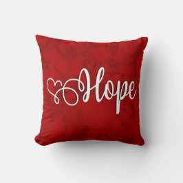 Hope on Marbled Red -装飾用クッション クッション
