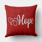 Hope on Marbled Red -装飾用クッション クッション (裏面)