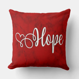 Hope on Marbled Red -装飾用クッション クッション
