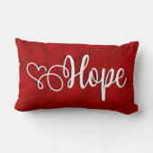 Hope on Marbled Red - Lumbar枕 ランバークッション (裏面)