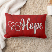 Hope on Marbled Red - Lumbar枕 ランバークッション (ブランケット)