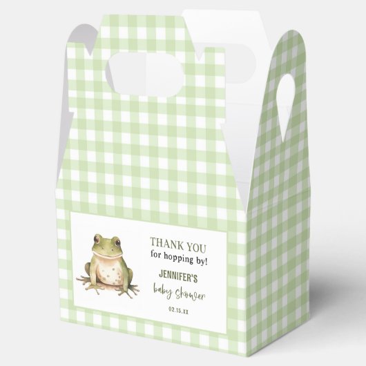 Hope On Over Frogテーマベビーシャワー フェイバーボックス (オープン)