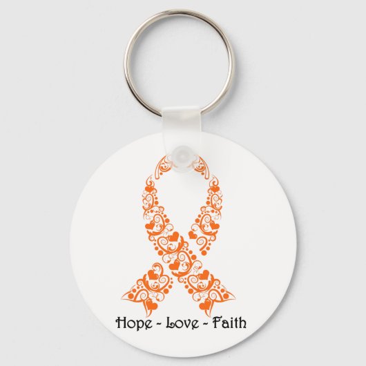 Hope Orange Awareness Ribbon キーホルダー (正面)