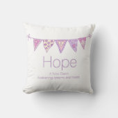Hope personalized name bunting purple custom クッション (正面)