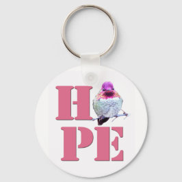 HOPE Pink Anna's Hummingbirdフォトキーチェーン キーホルダー