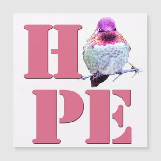 HOPE Pink Anna's Hummingbird Photo Magnetic (正面)