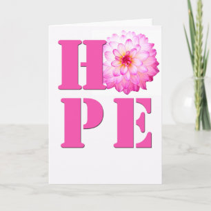 HOPE Pink Dahliaフラワーフォトグリーティングカード サンキューカード