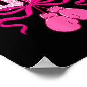 Hope Pink Ribbon Boxing Gloves Pink Breast Cancer  ポスター (角)