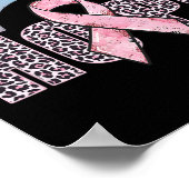 Hope Pink Ribbon Leopard Breast Cancer Awareness W ポスター (角)