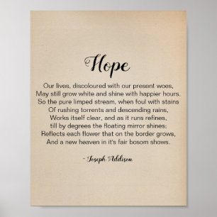 Hope Poem by Joseph Addison Vintage Poster ポスター