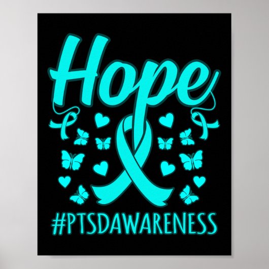 Hope Ptsdストレス認識度リボンサポートグラフィック ポスター (正面)