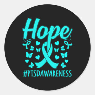 Hope Ptsdストレス認識度リボンサポートグラフィック ラウンドシール