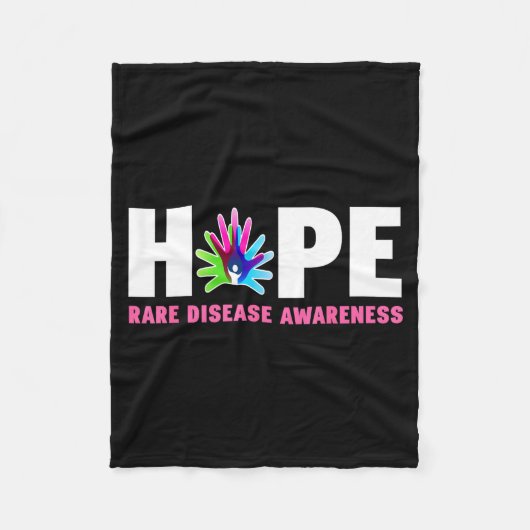 Hope Rare Disease Awareness Shirt - Rare Disease D フリースブランケット (正面)