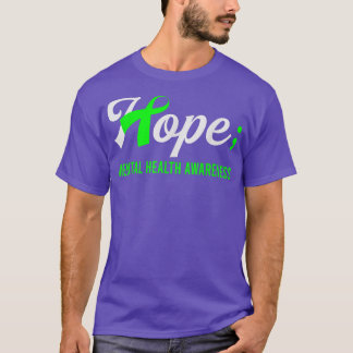 Hope RibbonセミコロンMental Health認識度1708 Tシャツ