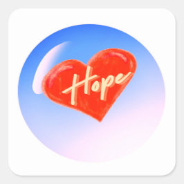 Hope Stickerというハート スクエアシール