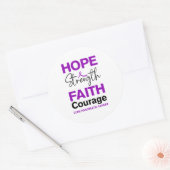 Hope Strength Faith Cure Purple Pancreatic Cancer ラウンドシール (封筒)