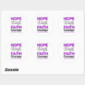 Hope Strength Faith Cure Purple Pancreatic Cancer ラウンドシール (シート)