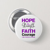 Hope Strength Faith Cure Purple Pancreatic Cancer 缶バッジ (正面&裏面)