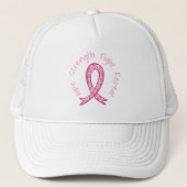 Hope Strength Fight Repeat Pink Ribbon Fighters キャップ (正面)