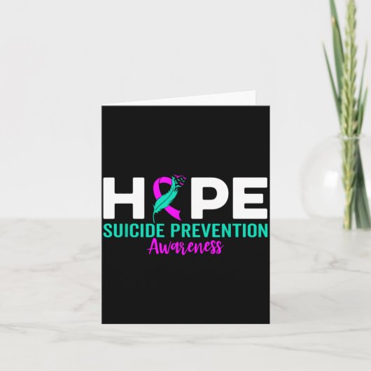 Hope Suicide Prevention Ribbon Depression Suicide  カード (正面)