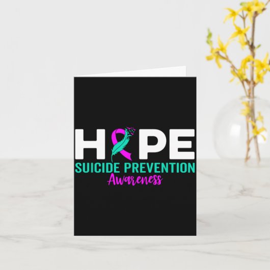 Hope Suicide Prevention Ribbon Depression Suicide  カード (黄色い花)