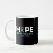Hope Suicide Prevention Ribbon Depression Suicide  コーヒーマグカップ (左)