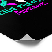 Hope Suicide Prevention Ribbon Depression Suicide  ポスター (角)