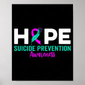 Hope Suicide Prevention Ribbon Depression Suicide  ポスター (正面)