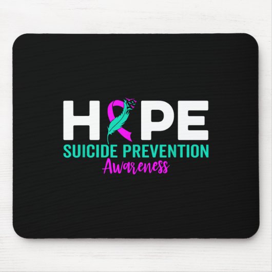 Hope Suicide Prevention Ribbon Depression Suicide  マウスパッド (正面)