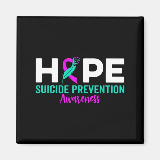 Hope Suicide Prevention Ribbon Depression Suicide  マグネット (正面)