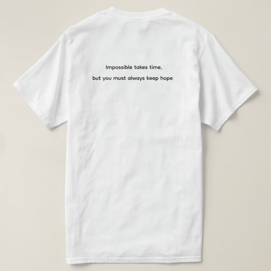 Hope Takes Time – Inspirational Clock & Butterfly  Tシャツ (デザイン裏面)