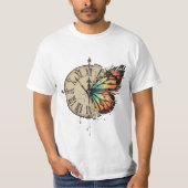 Hope Takes Time – Inspirational Clock & Butterfly  Tシャツ (正面)