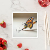 Hope Text and Monarch Butterfly On a Pencil スタンダードカクテルナプキン (インサイチュ)