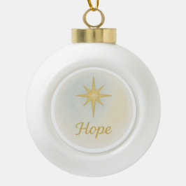 “Hope” Watercolor Christmas Ornament セラミックボールオーナメント