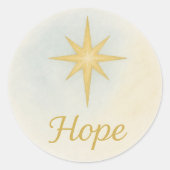 “Hope” Watercolor Christmas Sticker ラウンドシール (正面)