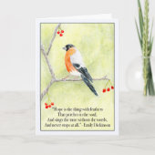 Hope with Bull Finch and Emily Dickinson's Quote カード (正面)