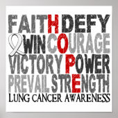 Hope Word Collage Lung Cancer ポスター (正面)