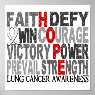 Hope Word Collage Lung Cancer ポスター