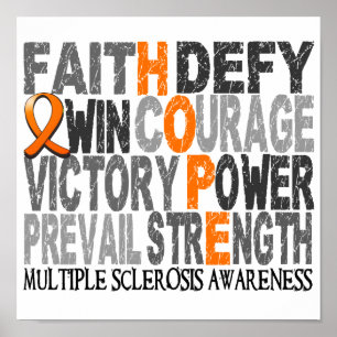 Hope Word Collage Multiple Sclerosis ポスター