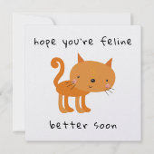 Hope yeline Better Soon Cute Catカード (正面)