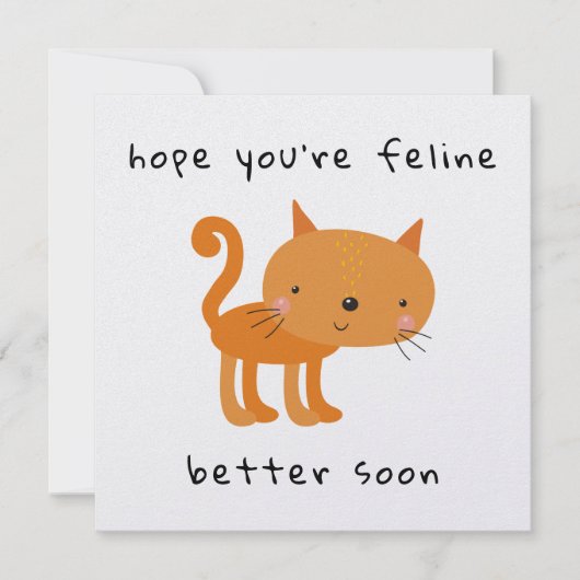 Hope yeline Better Soon Cute Catカード (正面)