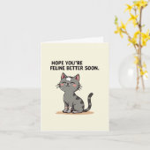 Hope you are feline better card カード (黄色い花)