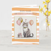Hope Your Birthday’s Purr-fect Cat Birthday Card | カード (黄色い花)